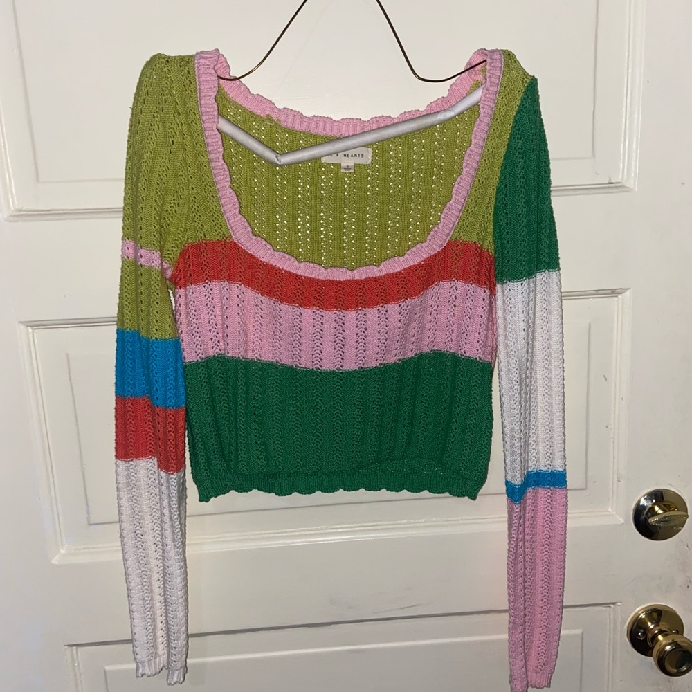 Colourful cropped sweater
